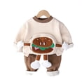 thumbnail image 4 of Godderr Kids Toddler Autumn Winter Sweatsuit Sweatpants Outfit for Boys,5M-5Y Baby Thick Fleece Sweatshirt Set Infant Cute Pullover Track Suits Warm Pajamas, 4 of 7