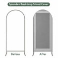 thumbnail image 4 of Grey Geometric Arch Backdrop Cover, Spandex Fitted Wedding Arch Cover, Bohemia Tribal Farm Tribal Patterned Round Top Stand Covers for Birthday Ceremony Bridal Shower Party Decor 6x2.6 Ft, 4 of 9