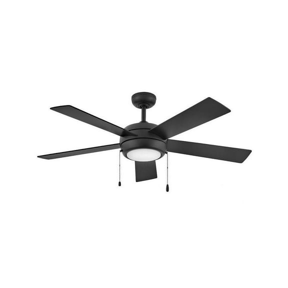 52 inch 5 Blade Ceiling Fan with Light Kit-Matte Black Finish Bailey Street Home 81-Bel-4543959