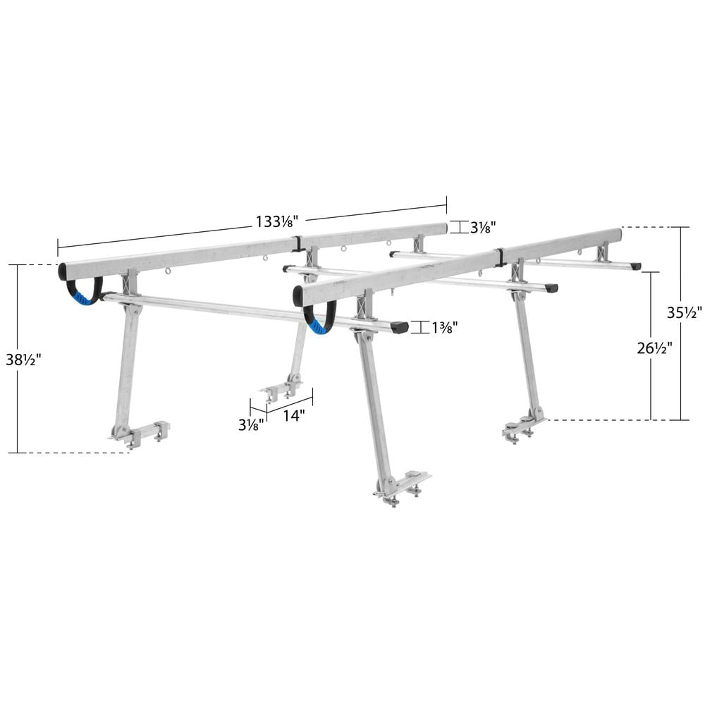 Elevate Outdoor UPUT-RACK-ALUM-V2 Universal Aluminum Over-Cab Truck Rack - 800-lb Cap