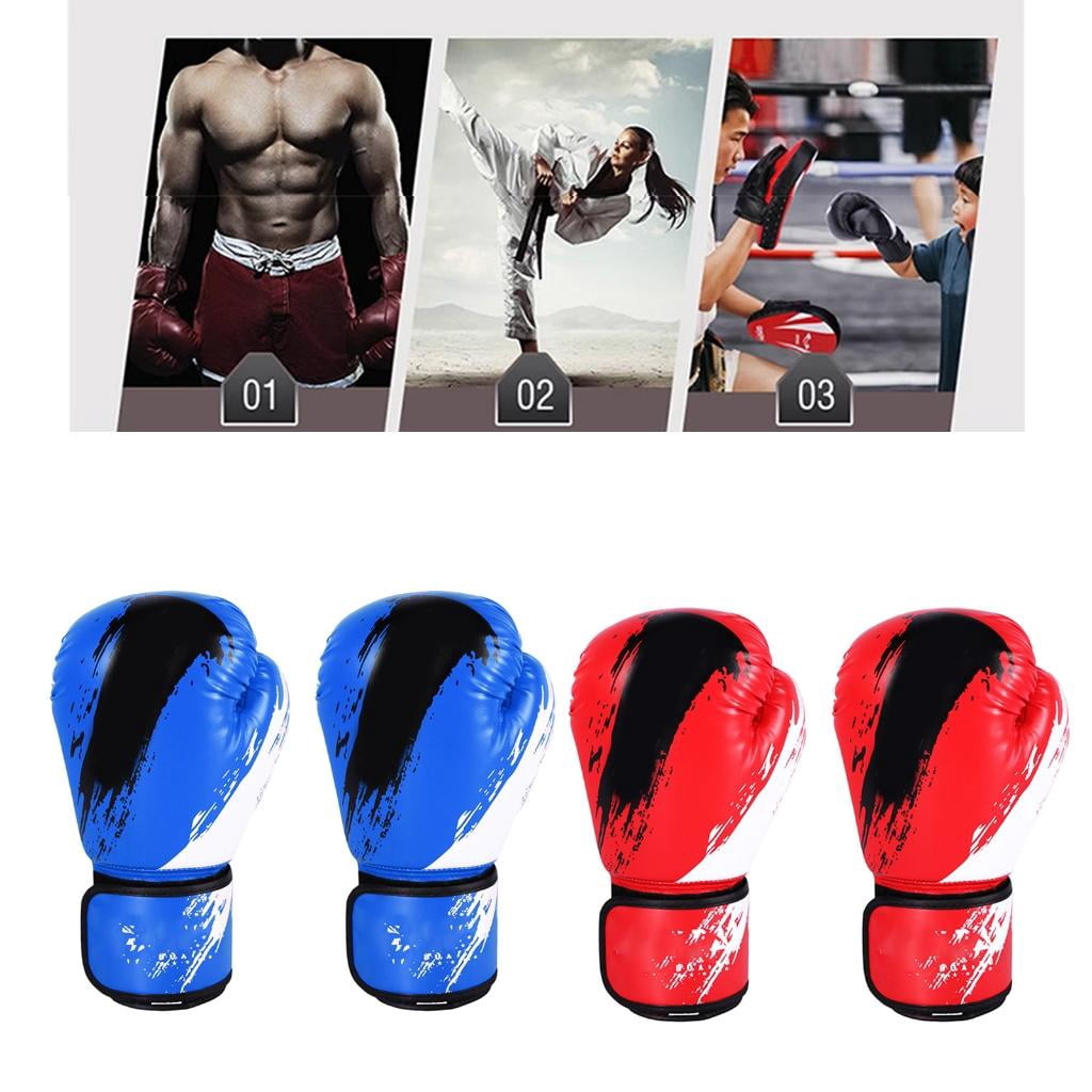 Yihuala Boxing Gloves Kickboxing Gloves with Long Wrist Wrap for Teen Kickboxing Sparring Training Fitness
