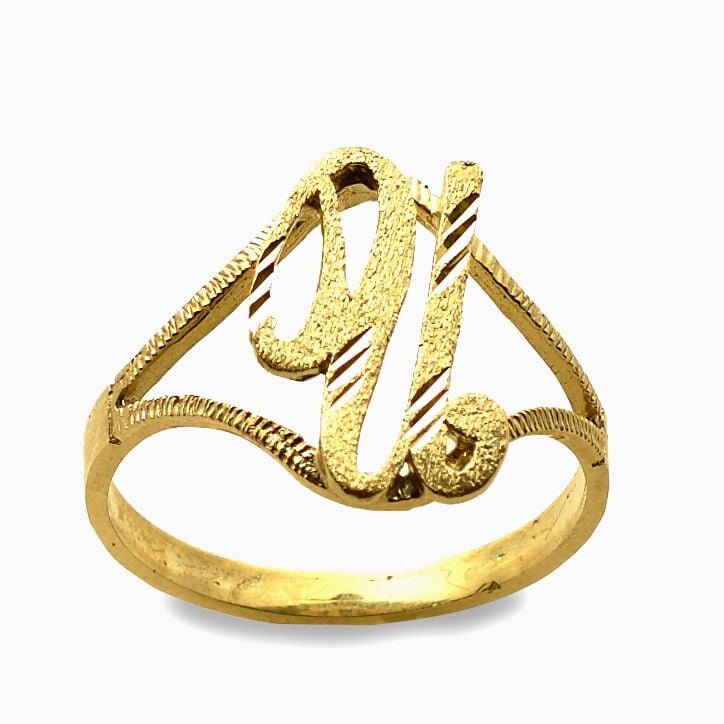 LoveBling LoveBling 10K Yellow Gold Ladies Cursive Alphabet Initial