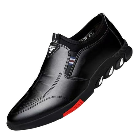 

Men s Low Top Shoes PU Walking Shoes Soft Sneakers for Work Daily Size 39-44 Black 44 Slip-on