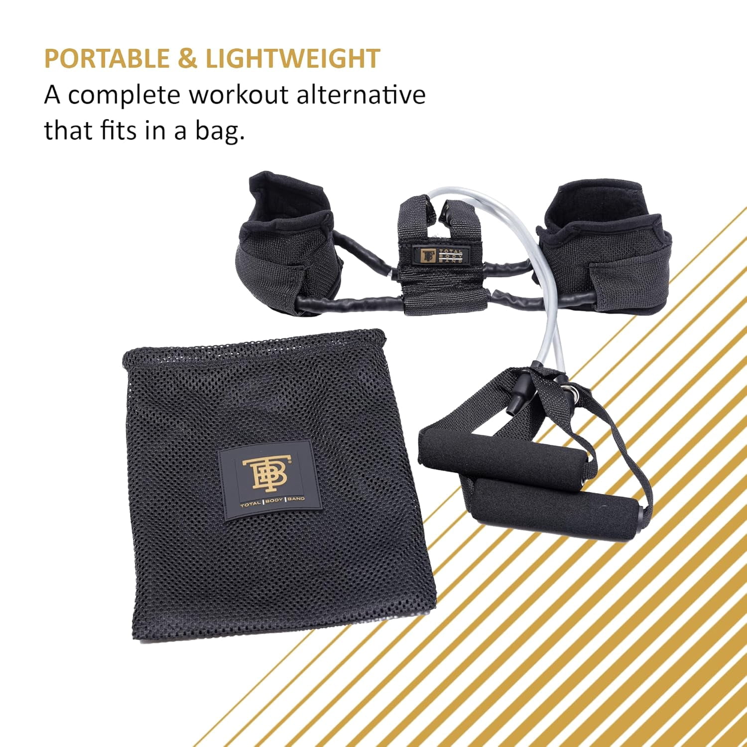 Total Body Band, 10 lbs, Light, Gold, Full Body Workout Band, Strength & Core Training
