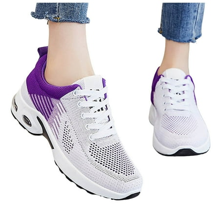 Mepaouo Womens Walking Shoes Breathable Mesh Soccer Shoes Lace up Arch Support Running Shoes