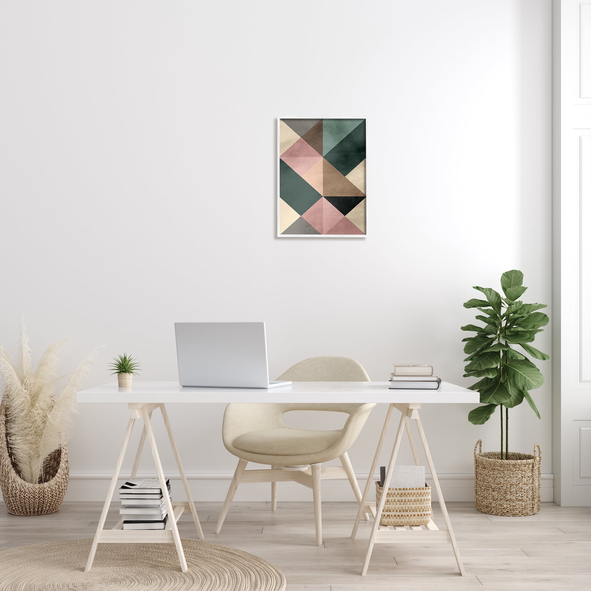 Stupell Indtries Abstract Woven Geometric Shapes Contrasting Triangles Earth Tones,16 x 20,Design by Design Fabrikken