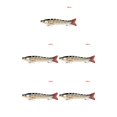 thumbnail image 3 of Wosthever Cebo Señuelo Crankbait Pesca Multi -sección Hundimiento Swimbait con Garra Barb Hook Type2 NO2, 3 of 6
