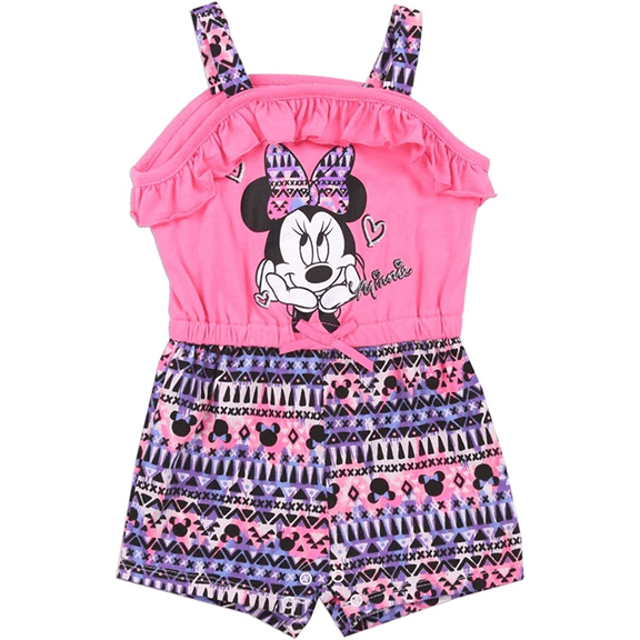 Baby Girls Disney Minnie Mouse Outfit Set Pink Ruffle Shorts Sleeveless Top Summer Clothing