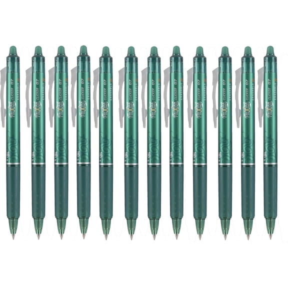 Pilot Pen Pilot Frixion Clicker Erasable Fine Point Pen, Green, Pack of 12