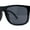 Shiny Black - Black, variant on Mens Sport Rectangle Horn Rim Plastic Dark Black Lens Sunglasses Shiny Black