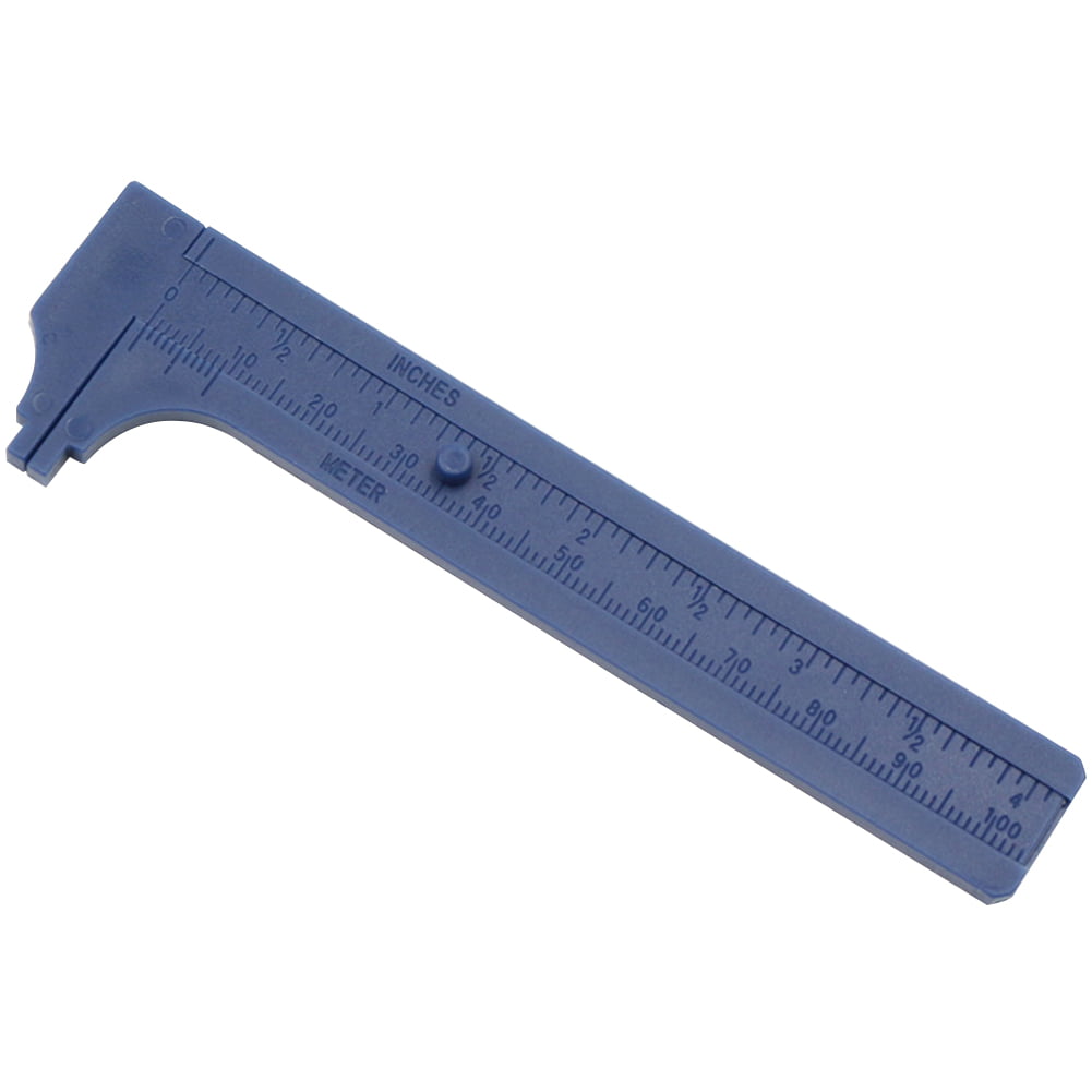 Mini Blue Plastic 100mm Double Side Measurement Vernier Caliper for Collectables 