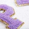 thumbnail image 5 of 3 Pack Chenille Iron On Glitter Varsity Letter "P" Patches - Lavender Chenille Fabric With Gold Glitter Trim - Sew or Iron on - 5.5 cm Tall, 5 of 8