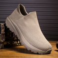thumbnail image 4 of Men's Lightweight Slip-On Sneakers - Breathable Knit Fabric & MD Sole for All-Season Comfort, Non-Slip Grip - Casual Sneakers for Running, Hiking, Outdoor & Daily Wear, Versatile Travel Footwear, 4 of 9