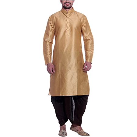 

Royal Kurta Men s Cotton Silk Solid Dhoti And Kurta Set (42 Bronze)