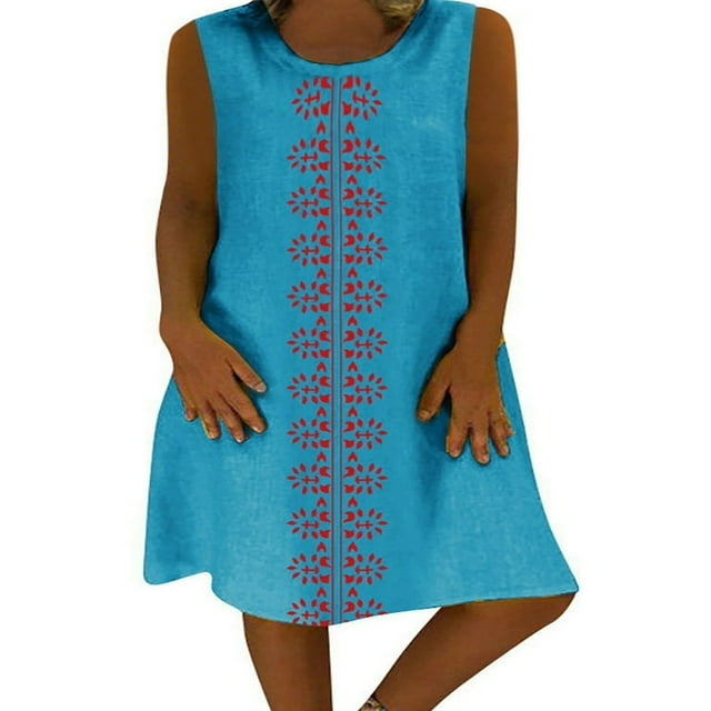 Robes d'Été pour Femmes Robes d'Été Hauts Sans Manches Gilet Camisole Grande Taille