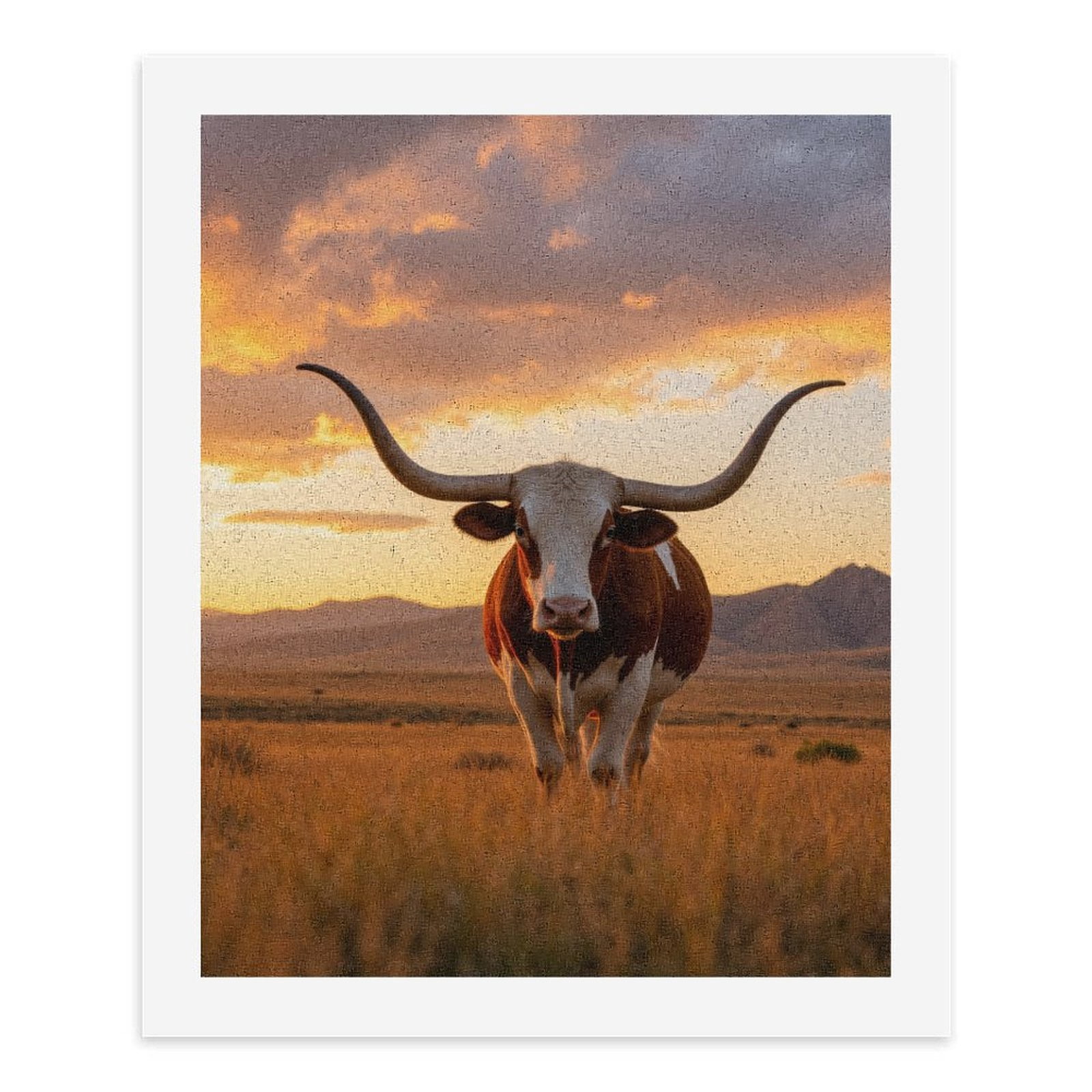 Paint by Numbers Kit for Adults, Majestic Sunset Cattle Plains Paint by Numbers, Easy Paint by Numbers Kit for Adults Beginner, DIY Adult Paint by Number Kits on Canvas, 12x16in Home Decor