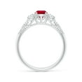 thumbnail image 2 of ANGARA Natural Aeon Vintage Style Ruby and Diamond Three Stone Engagement Ring in 14K White Gold for Women (Size-5mm) | July Birthstone, Anniversary, Jewelry Gift for Women | Natural Ruby Ring, 2 of 10