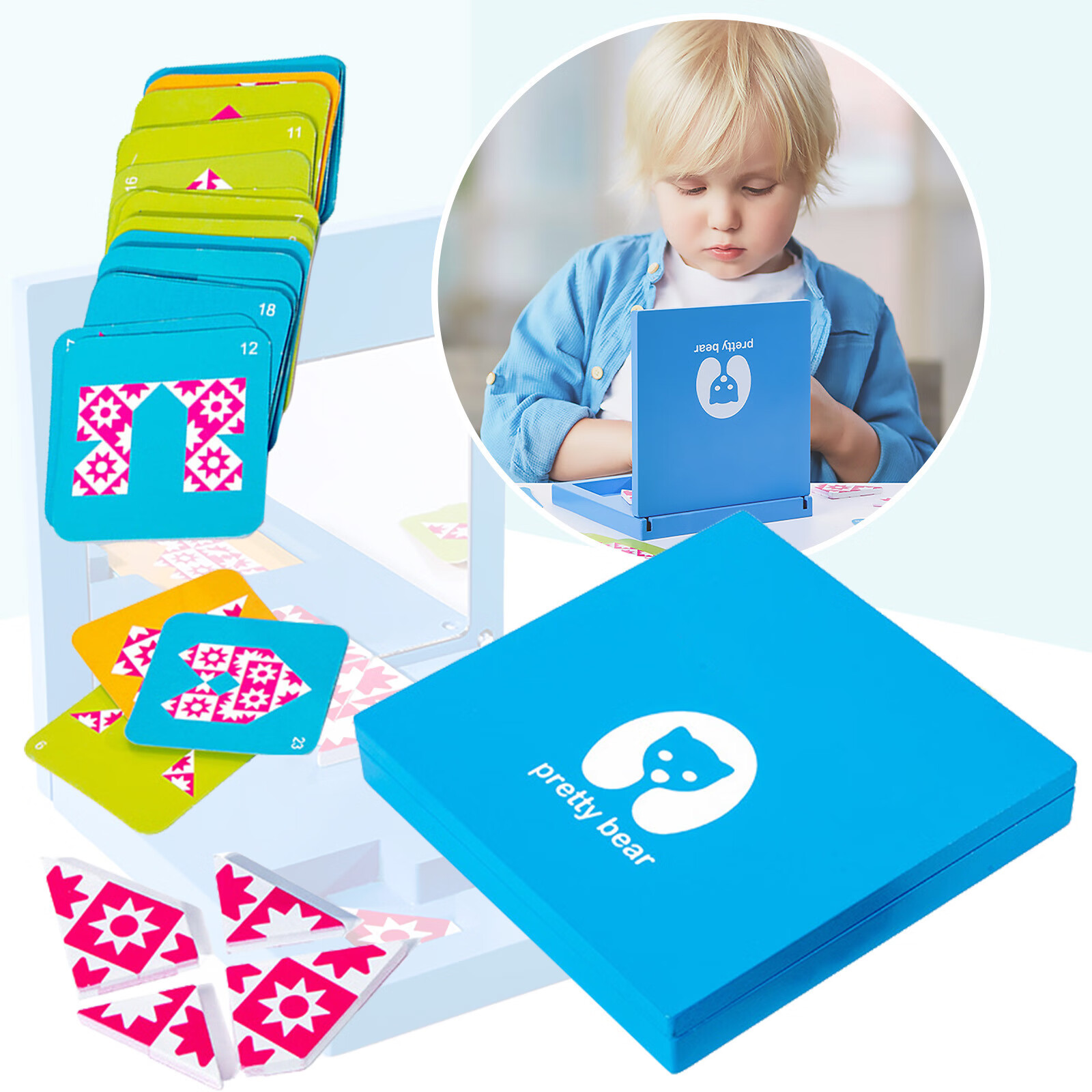 Kids Wooden Puzzle Toy Mirror Image Puzzle Spatial Thinking Training