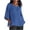 02-Blue, variant on Women's Summer Tops Elbow-Length Sleeve V Neck Loose Tshirts Casual Side Split Solid Color Trendy Basic Loose Tops 02-Watermelon Red L
