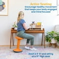 thumbnail image 3 of ECR4Kids Sitwell Wobble Stool with Cushion, Adjustable Height, Active Seating, Orange, 3 of 9
