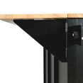 thumbnail image 5 of Black Kitchen Island with Rubber Wood Drop-Leaf Countertop, 5 Rolling Wheels, Storage Cabinet, 3 Drawers & Internal Door Racks, Ideal for Kitchen & Dining Room, 5 of 20
