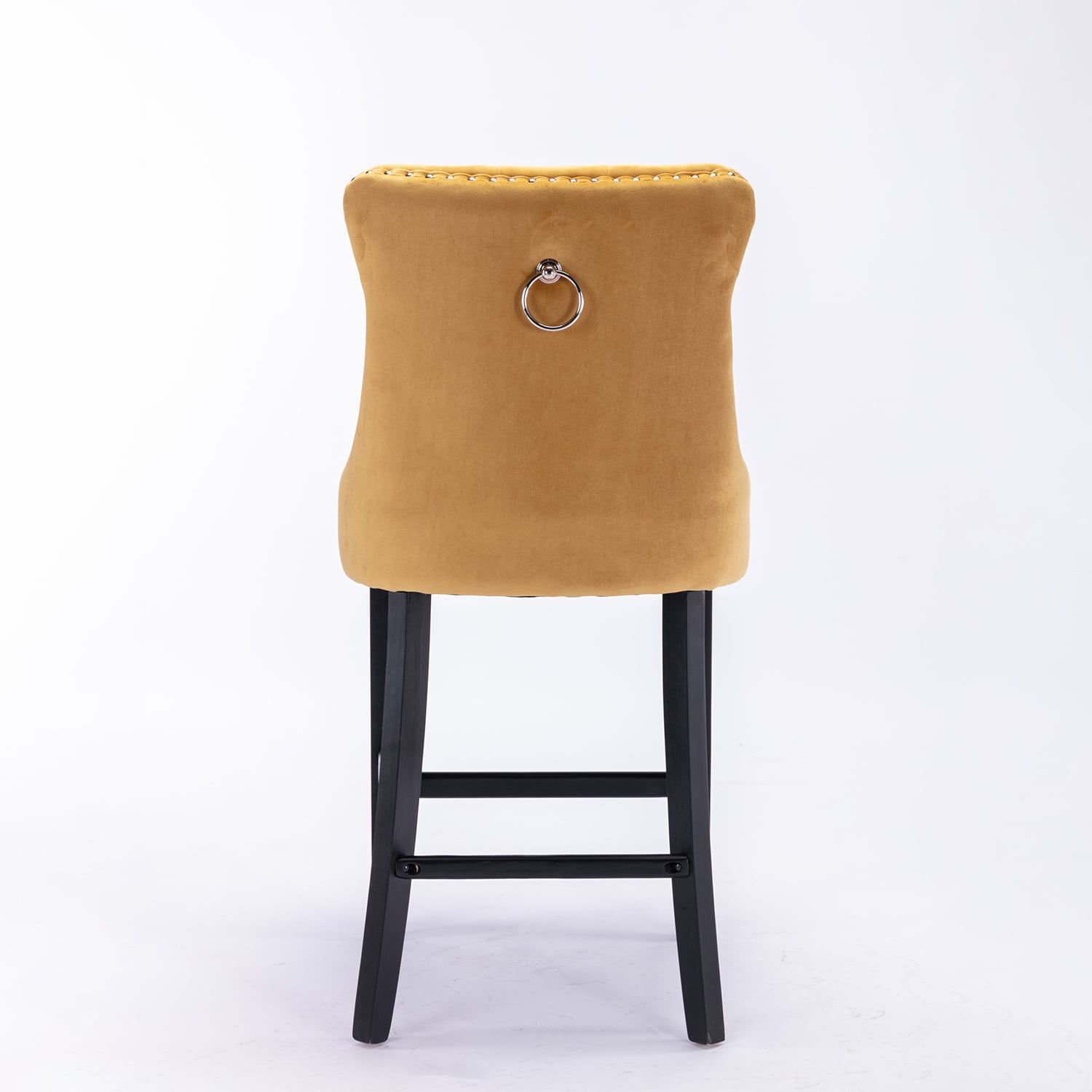 Demi Bonn 40" Counter Height Bar Stools Set of 2, Velvet Upholstered Barstools with Back, Kitchen Island Countertop Chairs for Dining Room, Gold