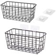 thumbnail image 1 of 2 Pcs Panier en Fil Métallique Rangement Mural Industriel Vintage, 1 of 7