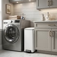 thumbnail image 3 of Innovaze 11.9 Gal./ 45 Liter  Slim Stainless-Steel-Made Step-on kitchen Trash Can (Matt White), 3 of 9