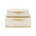 thumbnail image 3 of Zynova Rectangular Box Set - Cream Faux Shagreen, 3 of 13