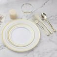 thumbnail image 5 of 150PCS Plastic Dinnerware Set (25 Guests), Gold Disposable Plates for Party, Wedding, Christmas, Anniversary, Includes: Dinner Plates, Dessert Plates, Cups, Spoons, Forks and Knives, 5 of 6