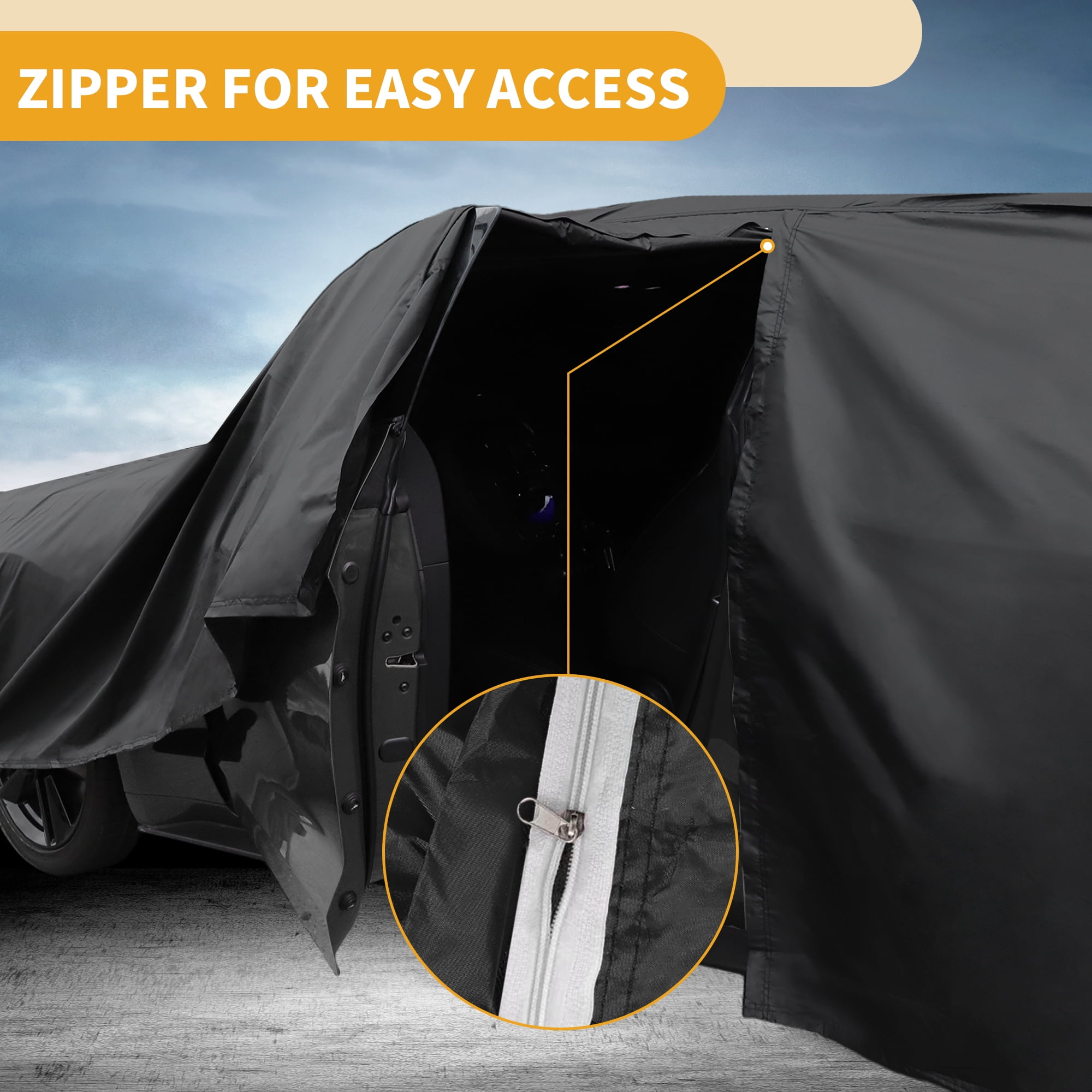 Unique Bargains Car Cover with Reflective Strips 236.22"x80.71"x66.93" for GMC Sierra