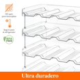 thumbnail image 4 of Organizador de Botellas Apilable para Armario, Frigorífico, Despensa - Portabotellas de Plástico para Almacenar en Encimera, Armario, Oficina - Pack de 4, Cada Bandeja Admite 4 Recipientes, 4 of 9