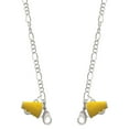 thumbnail image 1 of Silvertone Small Yellow Megaphone Silvertone Face Mask Necklace, 1 of 2