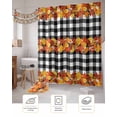 thumbnail image 7 of Fall Shower Curtain Autumn Maple Leaves Bathroom Curtains with Hooks, Waterproof Fabric Autumn Leaf Linen Plaid Thanksgiving Bath Shower Curtains Set for Bathroom Bathtubs Decor 72x84 Inch, 7 of 7