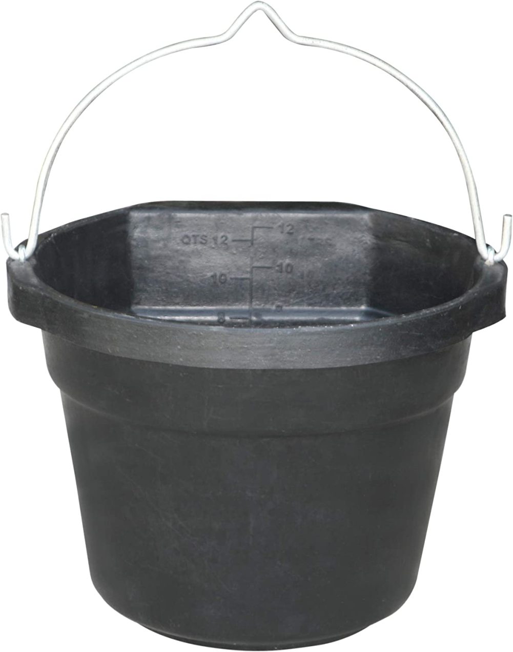 DoubleTuf Rubber FlatSided Bucket (Black) Heavy Duty Rubber Utility