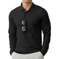 thumbnail image 2 of GIRUNS Men's Golf Polo Shirts Long Sleeve UPF 50+ Lightweight Summer Casual Quick Dry Tee Black L, 2 of 7