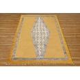 thumbnail image 1 of Casavani Handmade Block Printed Cotton Dhurrie Yellow Hallway Runner Area Rug Outdoor Rug 4x15 feet, 1 of 6