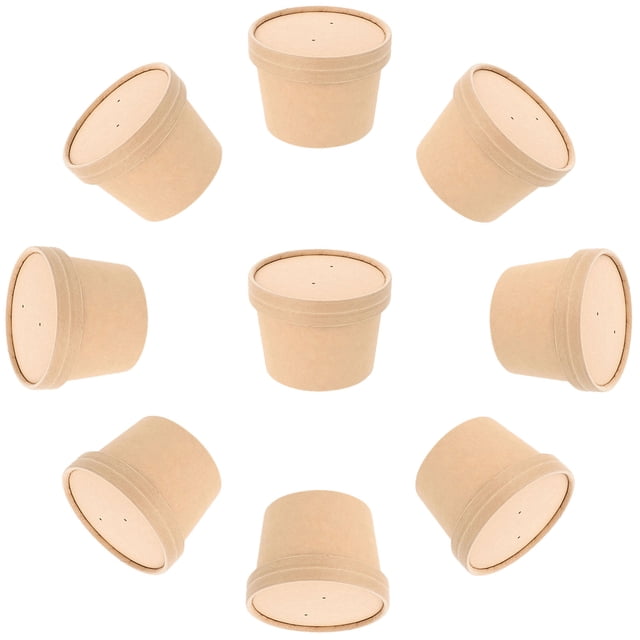 BALAHAPY 10Jgo Vasos De Khaki Para Helados Y Postres Ideales Para Snacks Y Comidas