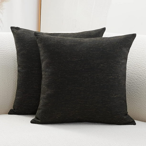 IGUOHAO Faux Linen Pillow Covers Pack of 2 Square Throw Pillow