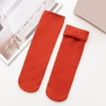 thumbnail image 2 of Fuzzy Socks for Women Women's Lined Soft Slim Thermal Socks Winter Warm Snow Socks Soft Comfort Indoor Home Cozy Socks Socks Women Brick Red One Size1 Pairs, 2 of 3