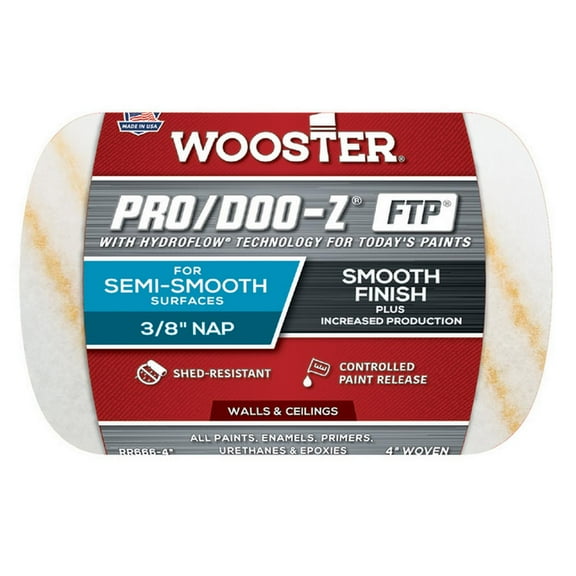 12 Pack of 4″ x 3/8″ Nap Wooster RR666-4 Pro/Doo-Z FTP Professional Roller Cover
