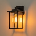 thumbnail image 6 of C Cattleya 2-Pack Powder-Coated Black Outdoor Wall Sconces with Clear Glass Panes for Patio,Porch  and Garage(E26), 6 of 8