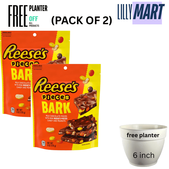 Reese's Pieces Milk Chocolate Candy with Peanuts Bark Bag, 6 oz (pack of 2)