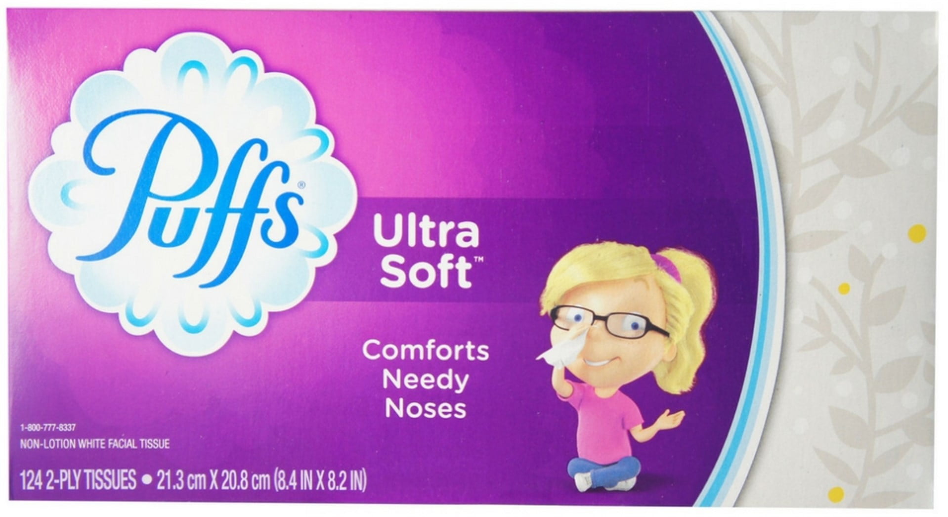 Puffs Ultra Soft & Strong Facial Tissue 124 ea (Pack of 4