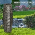 thumbnail image 2 of Outsunny Solar Floor Lamp Outdoor Garden Lantern with Auto On/Off LED Lighting for Pathway Driveway Porch Yard Lawn Courtyard Deck Waterproof Rattan Shade Gray, 2 of 9