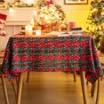 thumbnail image 1 of Red Green Plaid Snowflake Christmas Tablecloth 60x84, Tartan Table Cloth Decorations, Winter Holiday Tablecloths for Rectangle Tables Parties Dining Farmhouse Kitchen Decor, 1 of 1