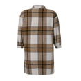 thumbnail image 3 of Women Plaid Windbreaker Coat Button-down Long Sleeve Lapel Jacket With Pockets Fall Spring Outwear, 3 of 6