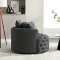 thumbnail image 4 of 42.5" Wide Upholstered Swivel Accent Chair, Dark Gray Linen, 4 of 9
