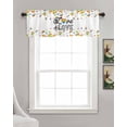 thumbnail image 3 of Abstract Love Linen Curtain Valance for Bedroom/Bathroom/Kitchen/Office/Living/Dining Room Window,Modern Rainbow Heart Simple White Pocket Topper Drapes Decorative Cafe Drapery Panel 42"x18", 3 of 6