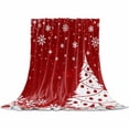 thumbnail image 2 of Christmas Tree Red Throw Flannel Blanket 60x80In Winter Pine Tree Xmas Balls Snowflakes Star Super Soft Cozy Bed Blanket, Lightweight Plush Fuzzy Bed Throw for Bedroom Sofa Couch Living Room, 2 of 4